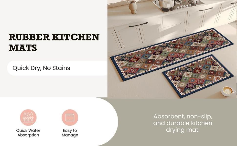 2 Pcs Kitchen Runner Set
