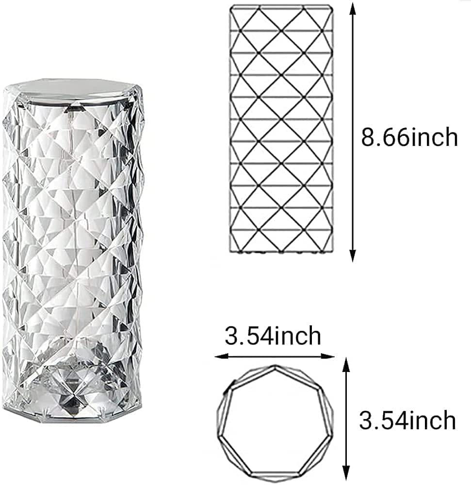 Crystal Table Lamp 16 Color Changing RGB Rose Diamond (Multi-Color)